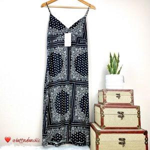 ZARA Black and White Print Dress, Medium